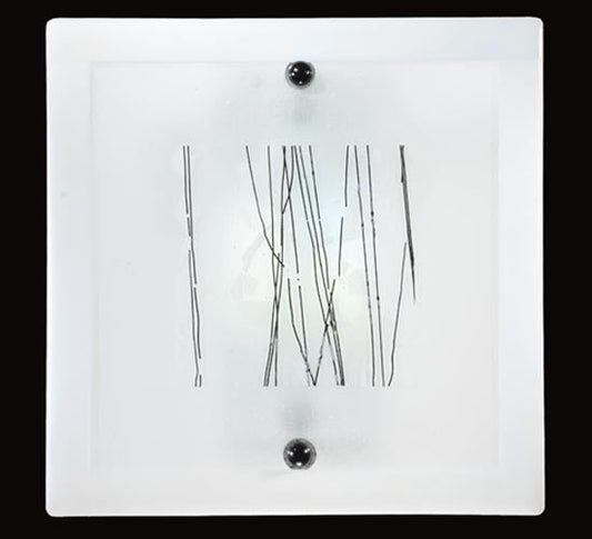 Meyda Lighting Metro Fusion 12" Nickel Twigs LED Wall Sconce With White Shade Glass