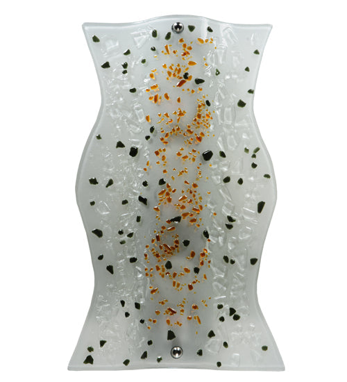Meyda Lighting Metro Fusion 12" Silver Ice Age Wall Sconce With White Shade Glass