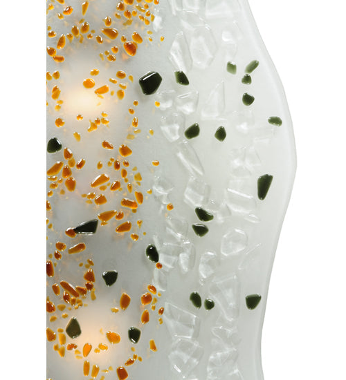 Meyda Lighting Metro Fusion 12" Silver Ice Age Wall Sconce With White Shade Glass