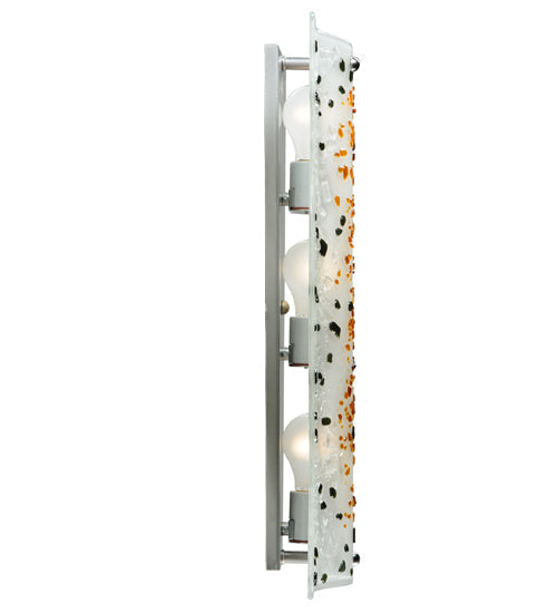 Meyda Lighting Metro Fusion 12" Silver Ice Age Wall Sconce With White Shade Glass
