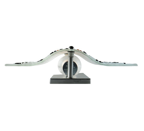 Meyda Lighting Metro Fusion 12" Silver Ice Age Wall Sconce With White Shade Glass