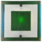Meyda Lighting Metro Fusion 12" Silver Wall Sconce With Aventurine Green Iridescent Shade Glass