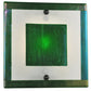 Meyda Lighting Metro Fusion 12" Silver Wall Sconce With Aventurine Green Iridescent Shade Glass