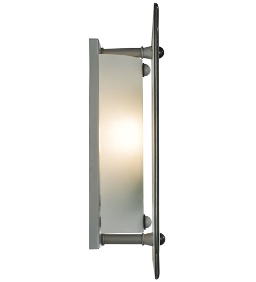 Meyda Lighting Metro Fusion 12" Silver Wall Sconce With Aventurine Green Iridescent Shade Glass