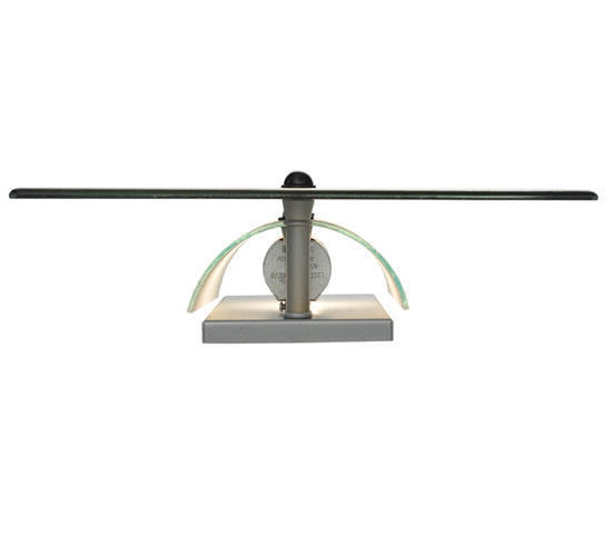 Meyda Lighting Metro Fusion 12" Silver Wall Sconce With Aventurine Green Iridescent Shade Glass