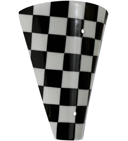 Meyda Lighting Metro Fusion 12"W x 16"H Black and White My Brother Mario Shade Glass