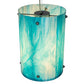 Meyda Lighting Metro Fusion 13" 4-Light Nickel Powdercoat Sacramento Pendant Light With Deep Aqua Opalescent Art Shade Glass