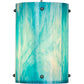 Meyda Lighting Metro Fusion 13" 4-Light Nickel Powdercoat Sacramento Pendant Light With Deep Aqua Opalescent Art Shade Glass