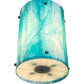 Meyda Lighting Metro Fusion 13" 4-Light Nickel Powdercoat Sacramento Pendant Light With Deep Aqua Opalescent Art Shade Glass