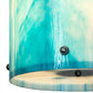 Meyda Lighting Metro Fusion 13" 4-Light Nickel Powdercoat Sacramento Pendant Light With Deep Aqua Opalescent Art Shade Glass
