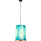 Meyda Lighting Metro Fusion 13" 4-Light Nickel Powdercoat Sacramento Pendant Light With Deep Aqua Opalescent Art Shade Glass