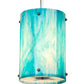 Meyda Lighting Metro Fusion 13" 4-Light Nickel Powdercoat Sacramento Pendant Light With Deep Aqua Opalescent Art Shade Glass