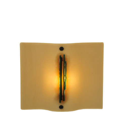 Meyda Lighting Metro Fusion 13" Wall Sconce With Beige Franco's Shade Glass