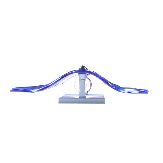 Meyda Lighting Metro Fusion 13 Wall Sconce With Blue Glass Panel Shade Glass