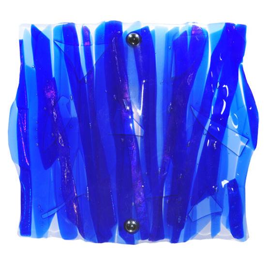 Meyda Lighting Metro Fusion 13 Wall Sconce With Blue Glass Panel Shade Glass