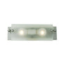 Meyda Lighting Metro Fusion 14" 2-Light Nickel Half Cylinder Wall Sconce With Clear Shade Glass