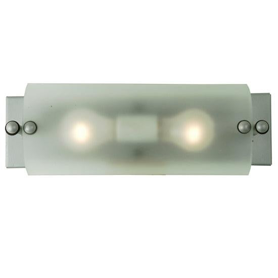Meyda Lighting Metro Fusion 14" 2-Light Nickel Half Cylinder Wall Sconce With Clear Shade Glass
