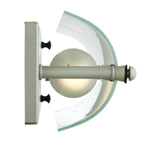 Meyda Lighting Metro Fusion 14" 2-Light Nickel Half Cylinder Wall Sconce With Clear Shade Glass