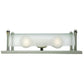 Meyda Lighting Metro Fusion 14" 2-Light Nickel Half Cylinder Wall Sconce With Clear Shade Glass