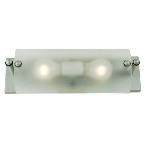 Meyda Lighting Metro Fusion 14" 2-Light Nickel Half Cylinder Wall Sconce With Clear Shade Glass