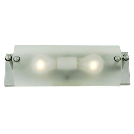 Meyda Lighting Metro Fusion 14" 2-Light Nickel Half Cylinder Wall Sconce With Clear Shade Glass