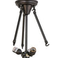 Meyda Lighting Metro Fusion 14" 3-Light Craftsman Brown Davis Semi-flush Mount Light With Multi-Colored Shade Glass