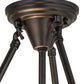 Meyda Lighting Metro Fusion 14" 3-Light Craftsman Brown Davis Semi-flush Mount Light With Multi-Colored Shade Glass