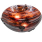 Meyda Lighting Metro Fusion 16" 2-Light Coffee Bean Rootbeer Cathedral Ripple Semi-flush Mount Light With Brown & Red Shade Glass
