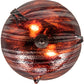 Meyda Lighting Metro Fusion 16" 2-Light Coffee Bean Rootbeer Cathedral Ripple Semi-flush Mount Light With Brown & Red Shade Glass