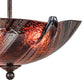 Meyda Lighting Metro Fusion 16" 2-Light Coffee Bean Rootbeer Cathedral Ripple Semi-flush Mount Light With Brown & Red Shade Glass