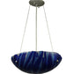 Meyda Lighting Metro Fusion 16" 3-Light Brass Nickel Inverted Pendant Light With Blue Shade Glass