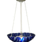 Meyda Lighting Metro Fusion 16" 3-Light Brass Nickel Inverted Pendant Light With Blue Shade Glass