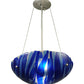 Meyda Lighting Metro Fusion 16" 3-Light Brass Nickel Inverted Pendant Light With Blue Shade Glass