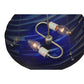 Meyda Lighting Metro Fusion 16" 3-Light Brass Nickel Inverted Pendant Light With Blue Shade Glass