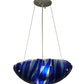 Meyda Lighting Metro Fusion 16" 3-Light Brass Nickel Inverted Pendant Light With Blue Shade Glass