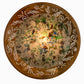 Meyda Lighting Metro Fusion 17" Transparent Copper & Brushed Nickel Wall Sconce With Multi-Colored Shade Glass