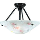 Meyda Lighting Metro Fusion 18" 2-Light Black Super Nova Semi-flush Mount Ceiling Light With Clear White Shade Glass