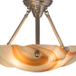 Meyda Lighting Metro Fusion 18" 2-Light Brushed Nickel Cognac Swirl Semi-flush Mount With Beige & Brown Shade Glass