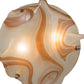Meyda Lighting Metro Fusion 18" 2-Light Brushed Nickel Cognac Swirl Semi-flush Mount With Beige & Brown Shade Glass