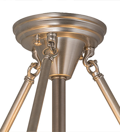 Meyda Lighting Metro Fusion 18" 2-Light Brushed Nickel Cognac Swirl Semi-flush Mount With Beige & Brown Shade Glass