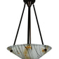 Meyda Lighting Metro Fusion 18" 2-Light Copper Vein Ramoscelli Inverted Pendant Light With White Copper Vein Powdercoat Shade Glass