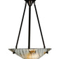 Meyda Lighting Metro Fusion 18" 2-Light Copper Vein Ramoscelli Inverted Pendant Light With White Copper Vein Powdercoat Shade Glass