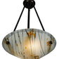 Meyda Lighting Metro Fusion 18" 2-Light Copper Vein Ramoscelli Inverted Pendant Light With White Copper Vein Powdercoat Shade Glass