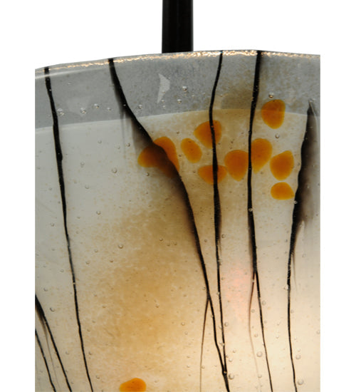 Meyda Lighting Metro Fusion 18" 2-Light Copper Vein Ramoscelli Inverted Pendant Light With White Copper Vein Powdercoat Shade Glass