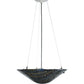 Meyda Lighting Metro Fusion 18" 2-Light Nickel Cielo Di Notte Inverted Pendant Light With Black Iridescent Shade Glass