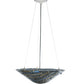 Meyda Lighting Metro Fusion 18" 2-Light Nickel Cielo Di Notte Inverted Pendant Light With Black Iridescent Shade Glass