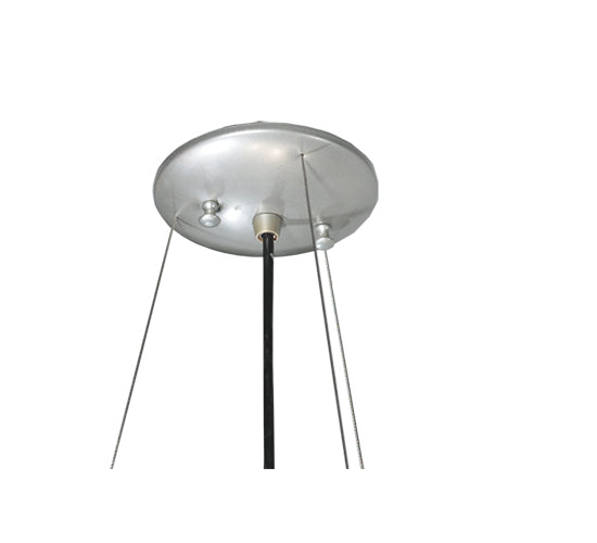 Meyda Lighting Metro Fusion 18" 2-Light Nickel Cielo Di Notte Inverted Pendant Light With Black Iridescent Shade Glass