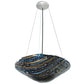 Meyda Lighting Metro Fusion 18" 2-Light Nickel Cielo Di Notte Inverted Pendant Light With Black Iridescent Shade Glass
