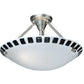 Meyda Lighting Metro Fusion 18" 2-Light Nickel Enduro Semi-flush Mount Ceiling Light With White & Black Shade Glass