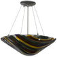 Meyda Lighting Metro Fusion 18" 2-Light Nickel Penna Di Pavone Pendant Light With Multi-Colored Shade Glass